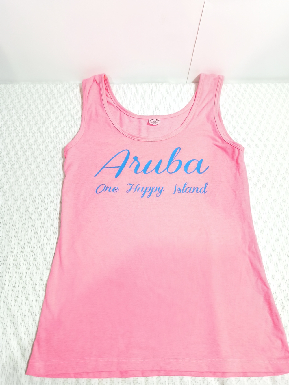 Aruba One Happy Island Pink Tank Top